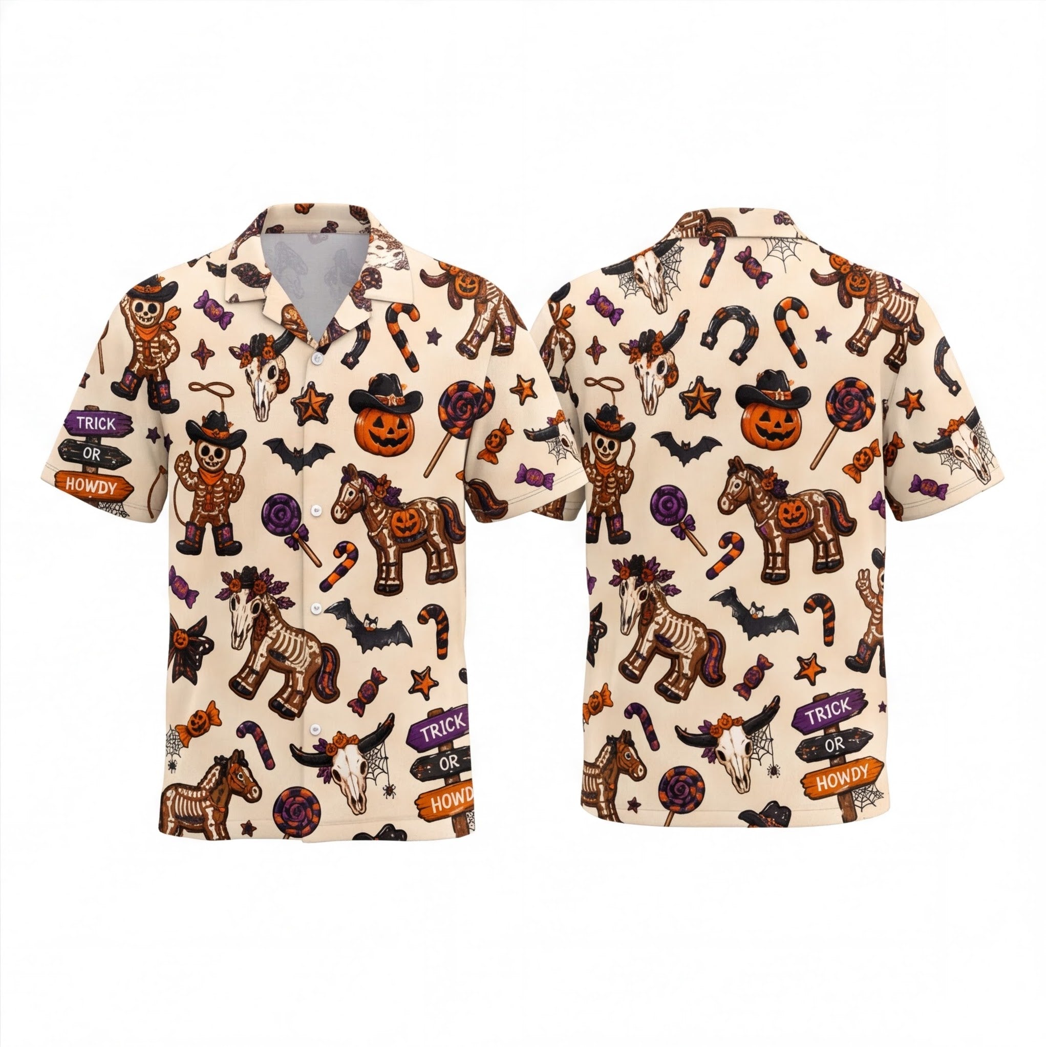 Trick or Howdy Halloween Hawaiian Shirt