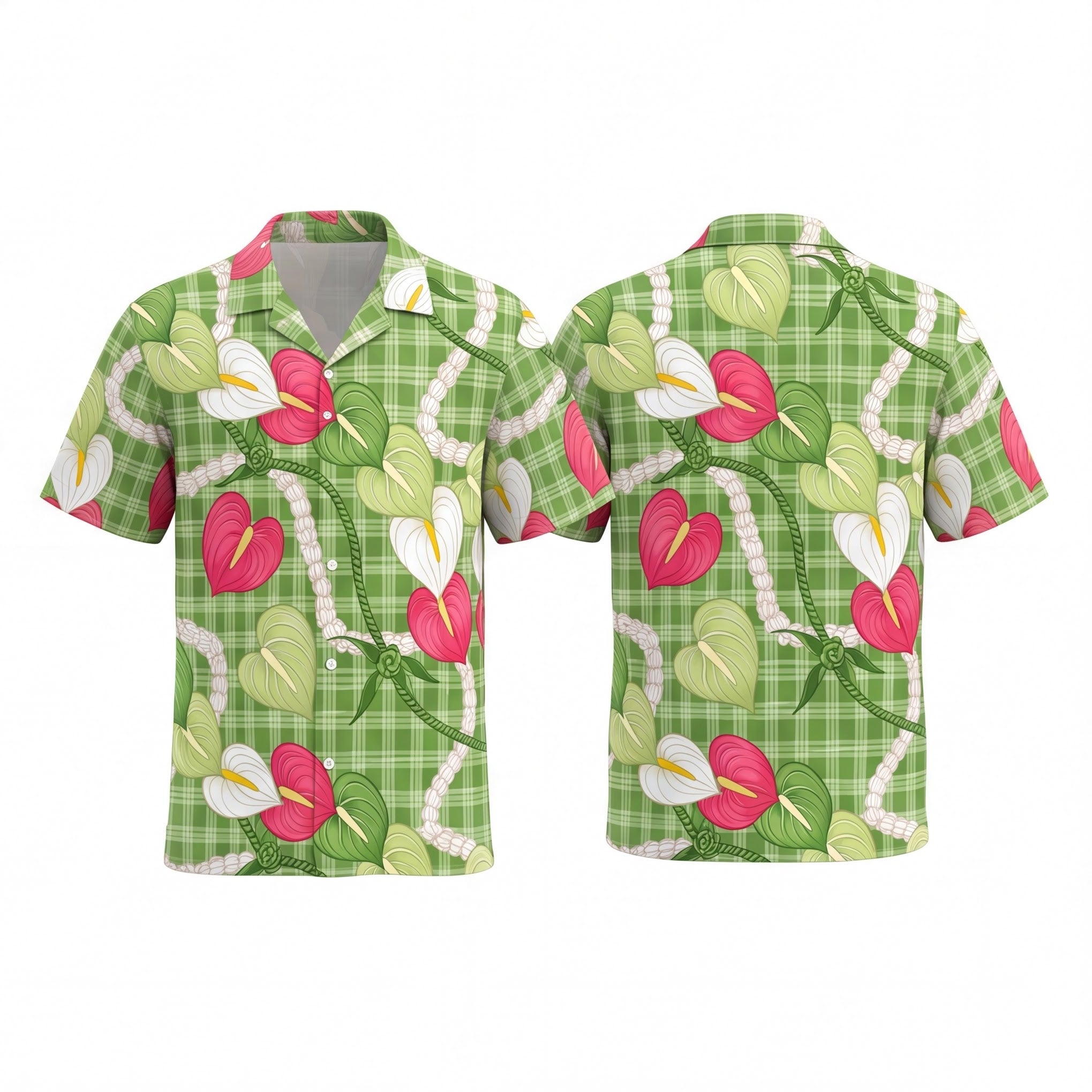 Hawaiian Anthurium Palaka Hawaiian Shirt