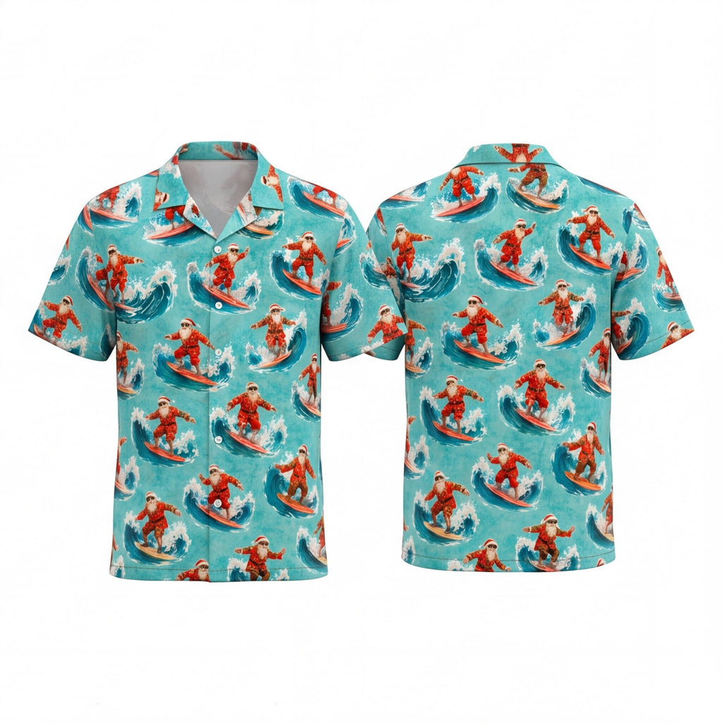 Santa Surfing Club Hawaiian Shirt