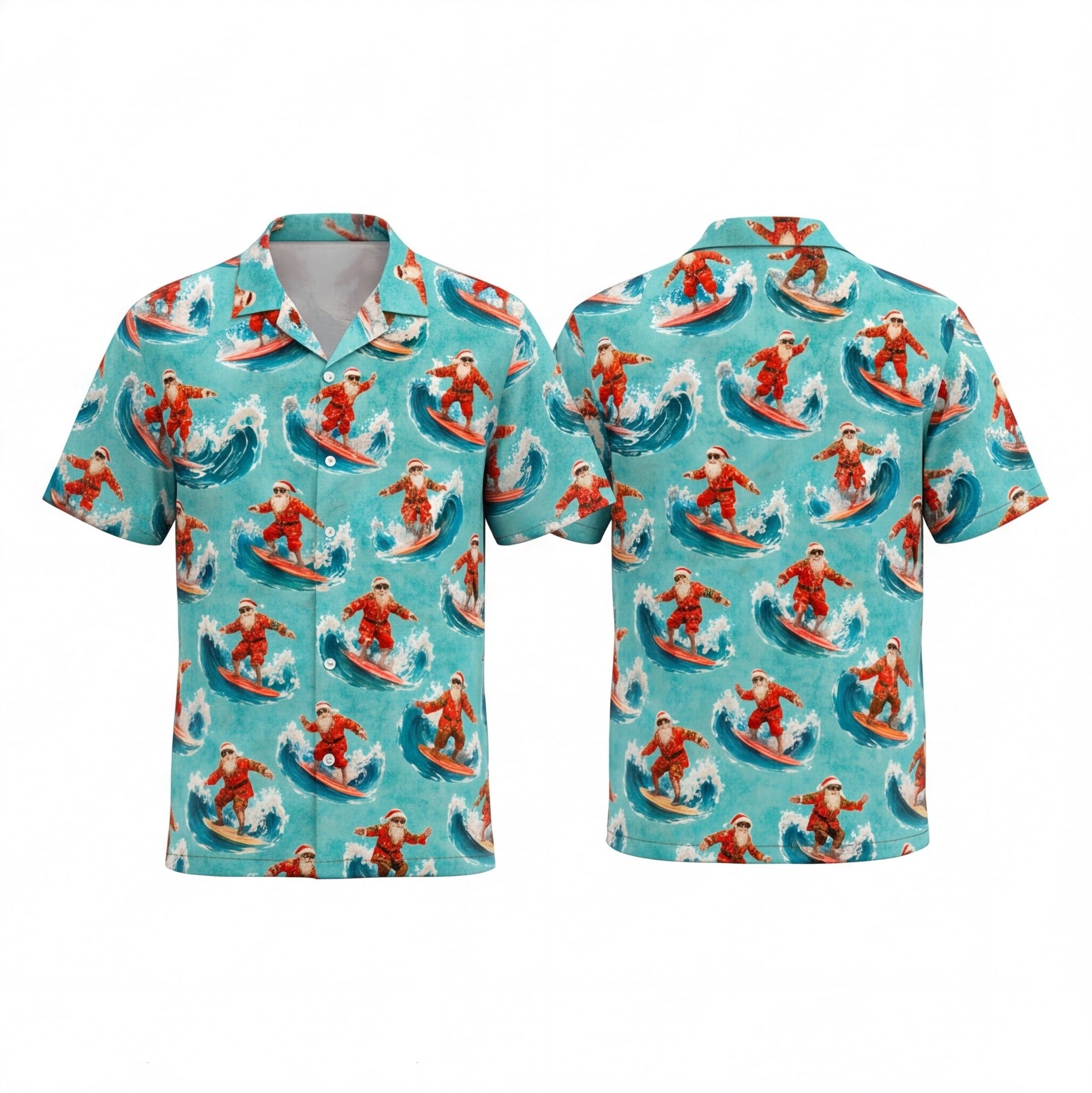 Santa Surfing Club Hawaiian Shirt