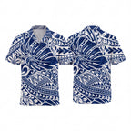 Polynesian Blue Palm Hawaiian Shirt