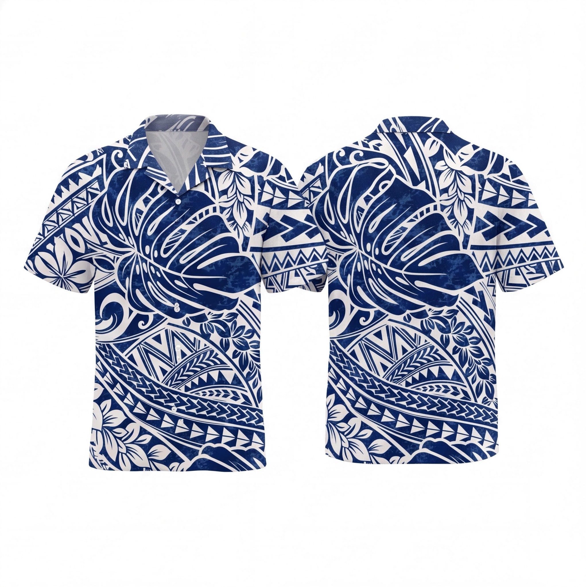 Polynesian Blue Palm Hawaiian Shirt