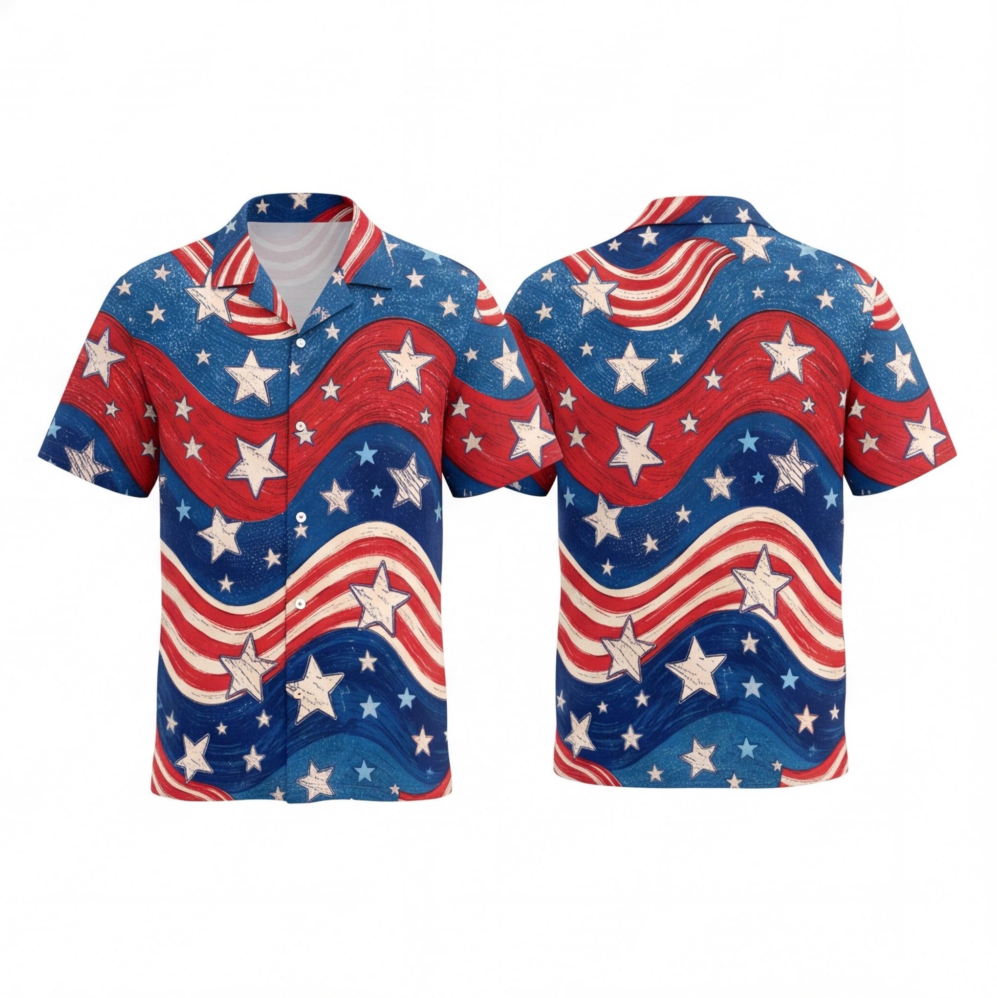 USA Stars and Stripes Hawaiian Shirt