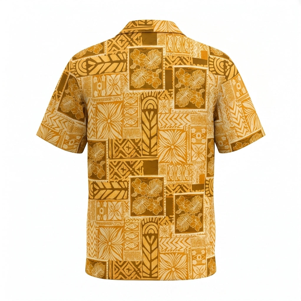 Hawaiian Tribal Golden Vintage Hawaiian Shirt