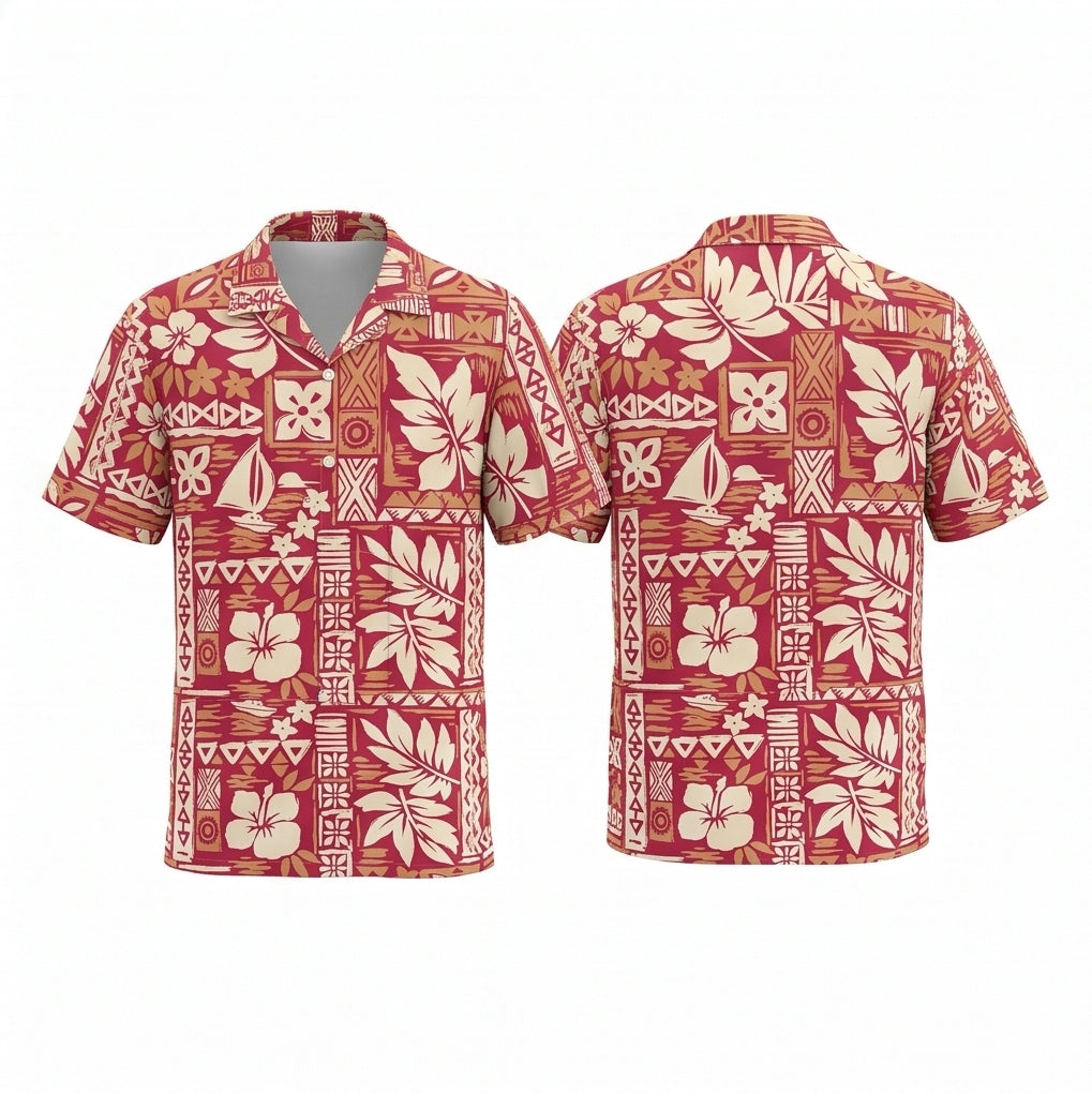 Oldie Sunset Color Beach Tribal Hawaiian Shirt