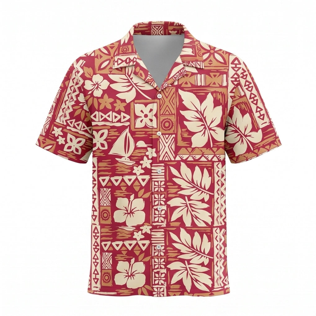 Oldie Sunset Color Beach Tribal Hawaiian Shirt