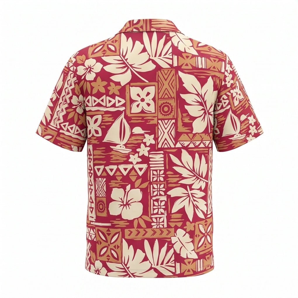 Oldie Sunset Color Beach Tribal Hawaiian Shirt