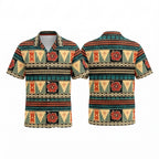 Tapa Line Hibiscus Tribal Wooden Hawaiian Shirt