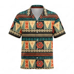 Tapa Line Hibiscus Tribal Wooden Hawaiian Shirt