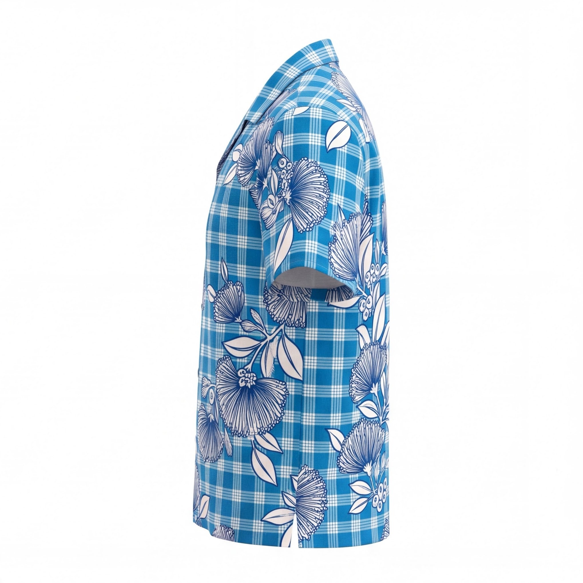 Hawaii Palaka Lehua Blue Hawaiian Shirt